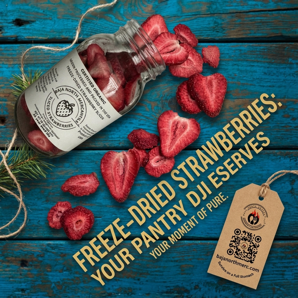 Freeze-Dried Strawberry Slices Certified by California Certified Organic Farmers a USDA Accredited Agency | Vacuumed Sealed in Glass Jars | Hand Crafted | Grown and made in USA | Pure Slices Zero Fillers, Preservatives or Additives.
