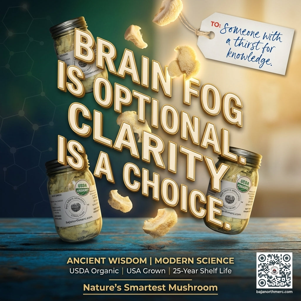 Freeze-Dried Lion's Mane Mushroom Fruiting Bodies | Can be rehydrated and cooked or used as supplement | Make into tincture, tea or powder | Grown in U.S.A | USDA Organic | in Vacuum Sealed Jar | 25 Year Shelf-Life