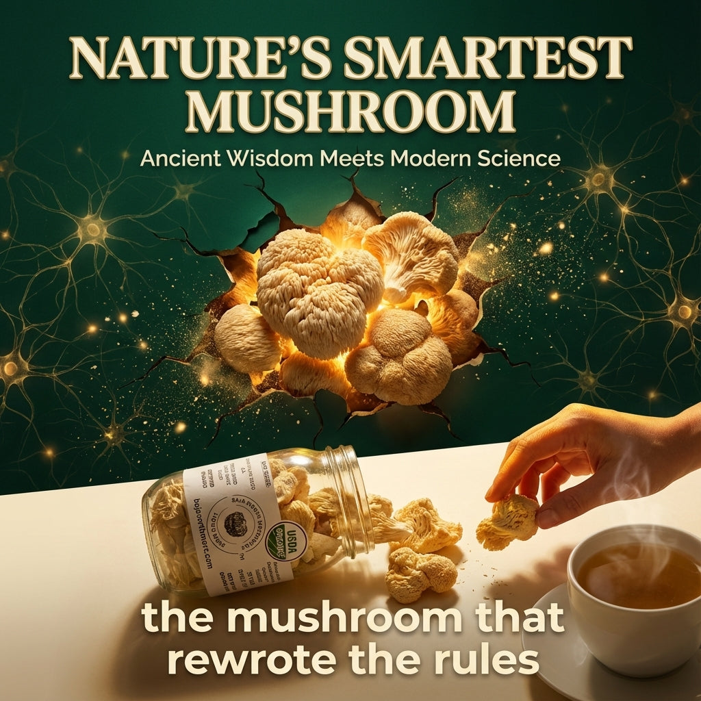 Freeze-Dried Lion's Mane Mushroom Fruiting Bodies | Can be rehydrated and cooked or used as supplement | Make into tincture, tea or powder | Grown in U.S.A | USDA Organic | in Vacuum Sealed Jar | 25 Year Shelf-Life