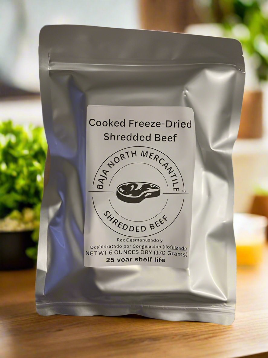 Freeze-Dried Cooked shredded/pulled NY Steak 25 Year Shelf Life. For Camping, Emergency Prep. Hunting and Backpacking