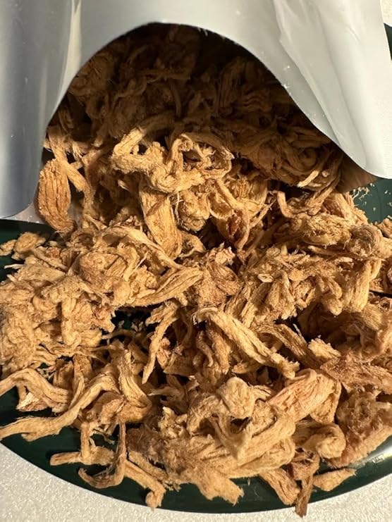 Cooked Freeze-Dried Pulled Pork Tenderloin 6oz makes 1.8 lbs hydrated. Designed for Backpackers, Campers, Survivalist, Hunters and Emergency Preparedness. MADE IN USA