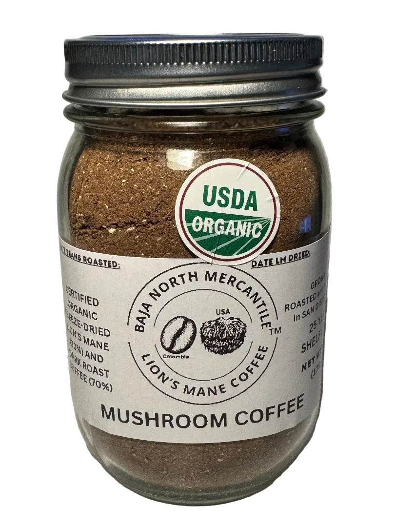 ORGANIC Lion's Mane Mushroom Coffee 30/70 blend a USA Product