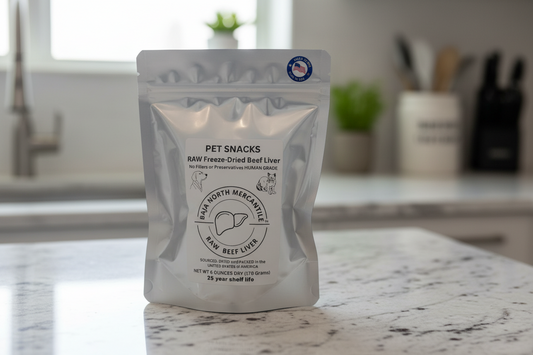 PET FOOD Raw Human Grade Liver SNACKS Freeze-Dried No refrigeration Required 25 year shelf-Life