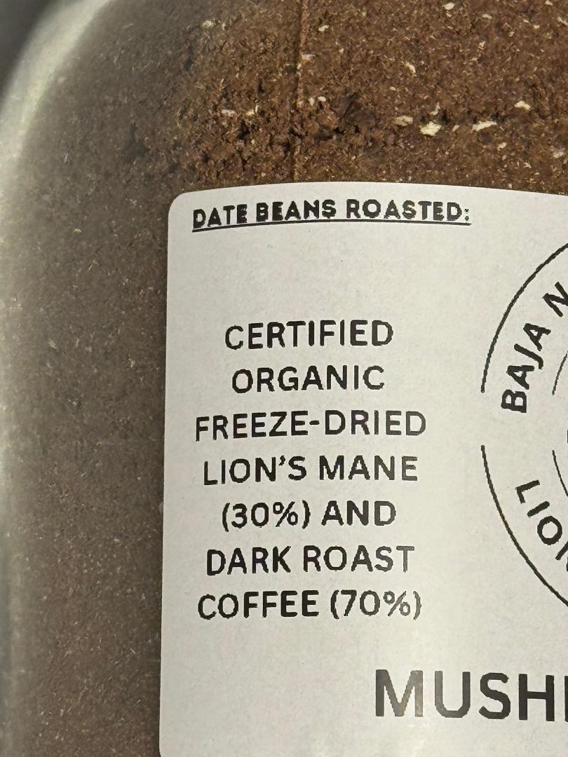 ORGANIC Lion's Mane Mushroom Coffee 30/70 blend a USA Product